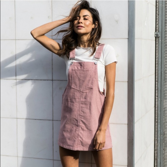 Front Pocket Corduroy Pinafore Dress - Picture 1 of 5